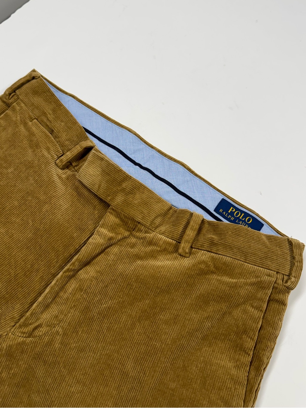 Polo Ralph Lauren Corduroy Pants Mens Brown Stretch Slim Fit Casual Size 30x30